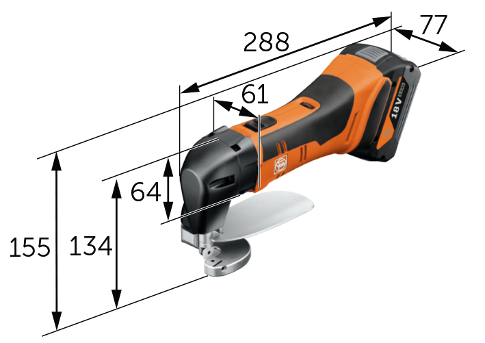 Аккумуляторные листовые ножницы FEIN ABLS 18 1.6 E AS SET